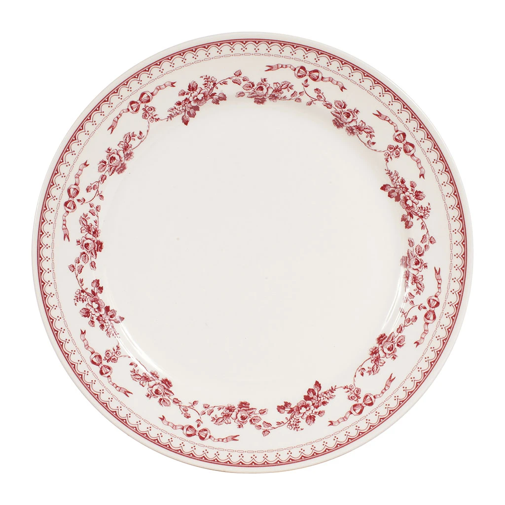 Comptoir De Famille Assiette Plate En FaĂŻence Bordeaux D26cm - Faustine