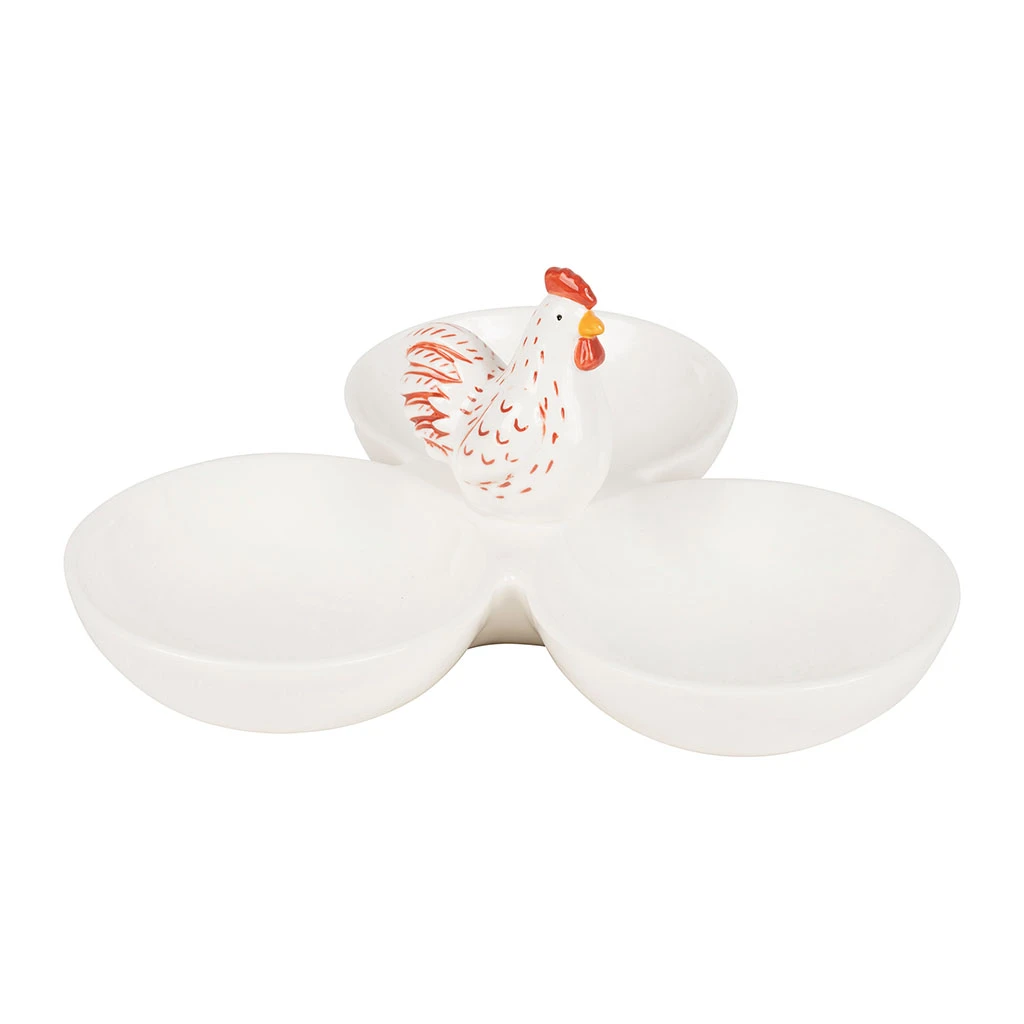 Comptoir De Famille Plat Aperitif En Porcelaine Blanc Et Rouge - Margotte Blanc Et Rouge – Image 2