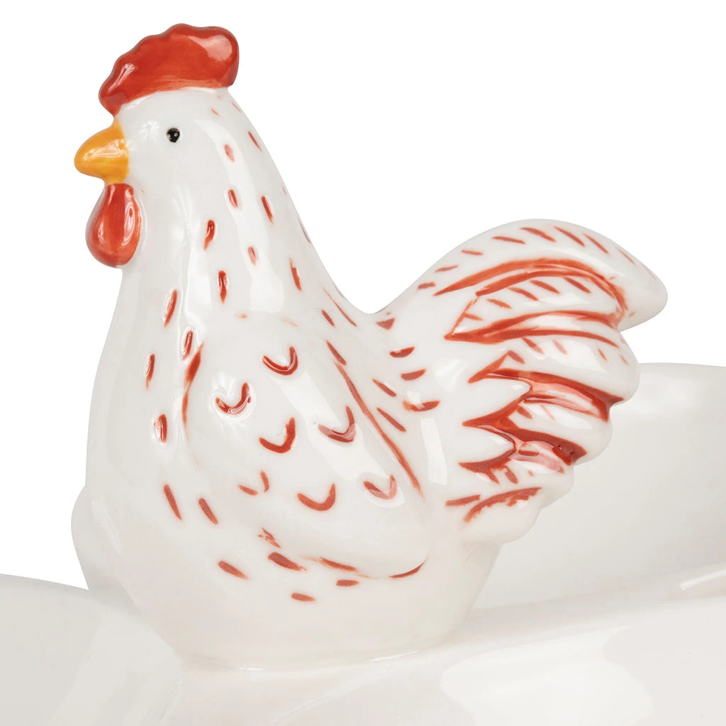 Comptoir De Famille Plat Aperitif En Porcelaine Blanc Et Rouge - Margotte Blanc Et Rouge – Image 3