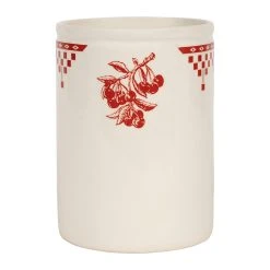 Comptoir De Famille Porte Ustensiles En Faience Blanc Et Rouge - Damier