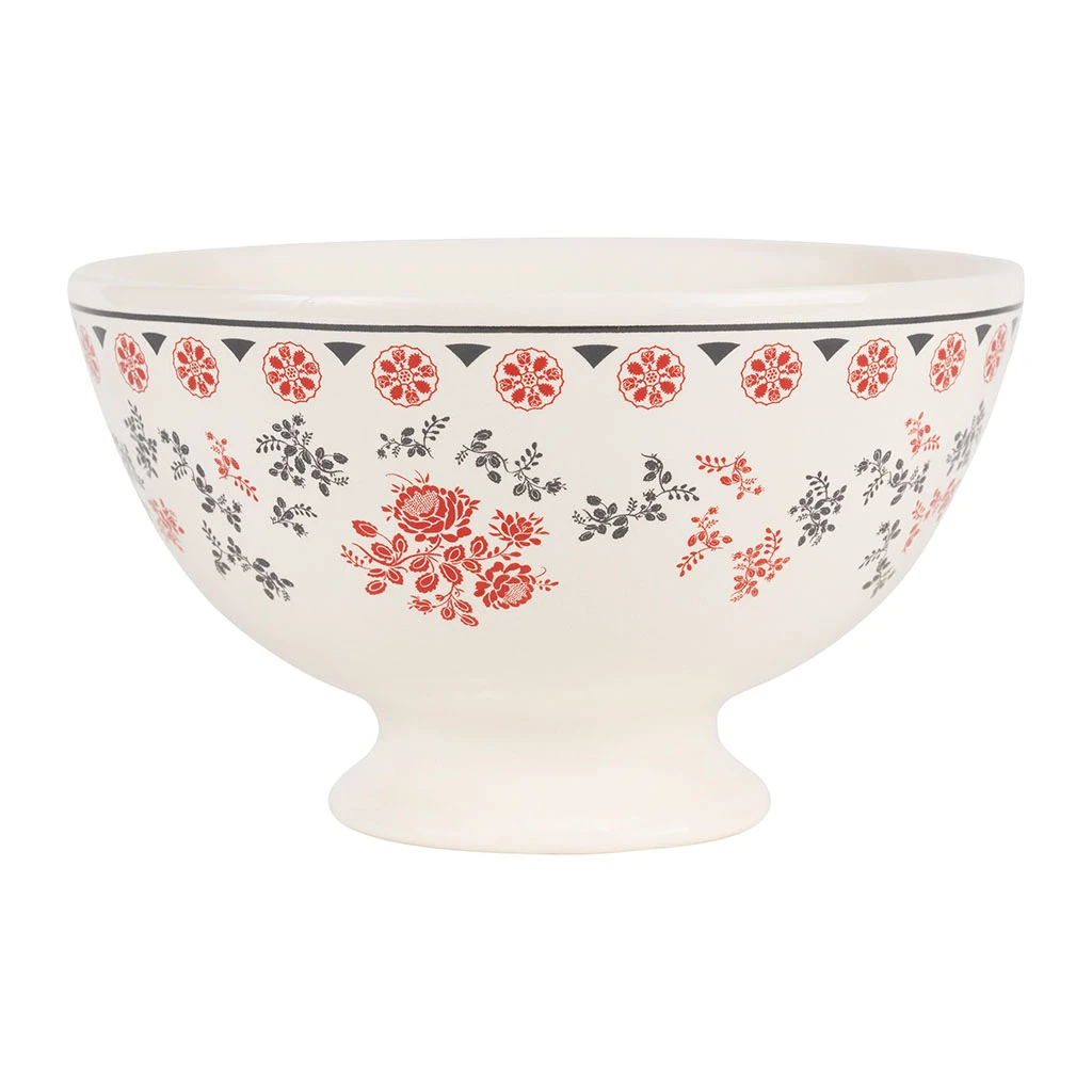 Comptoir De Famille Bol En FaĂŻence Blanc Et Gris 75cl - Rosette