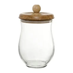 Comptoir De Famille Bocal Avec Couvercle Carreau Ciment Naturel H23cm En Manguier