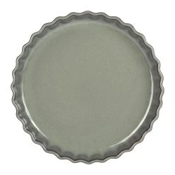 Comptoir De Famille Plat Tarte En Grès Bleu Vert D31cm - Suzanne