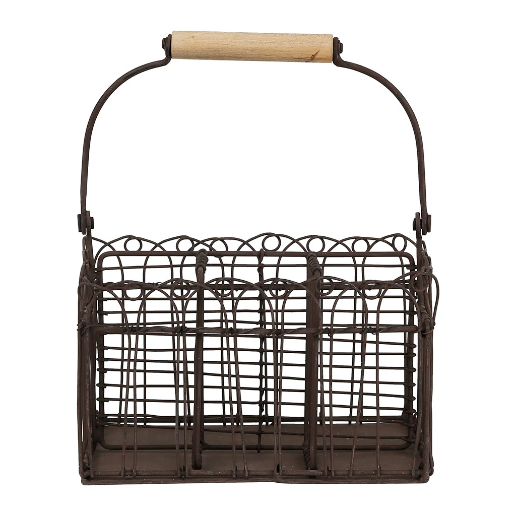 Comptoir De Famille Range Couvert En Fer Et Bois Brun - Tradition