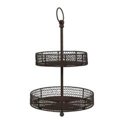 Comptoir De Famille Serviteur 2 Paniers En Fer Brun - Cuisine Tradition