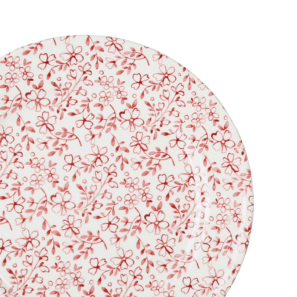 Comptoir De Famille Assiette Dessert En Faïence Bordeaux D20cm - P'tites Fleurs – Image 2