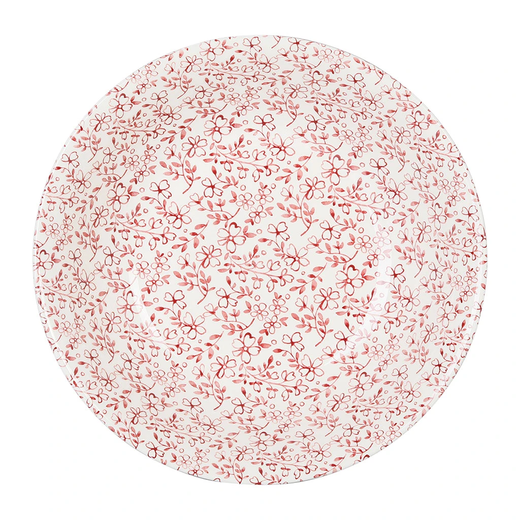 Comptoir De Famille Saladier En Faïence Blanc Et Bordeaux - P'tites Fleurs – Image 2