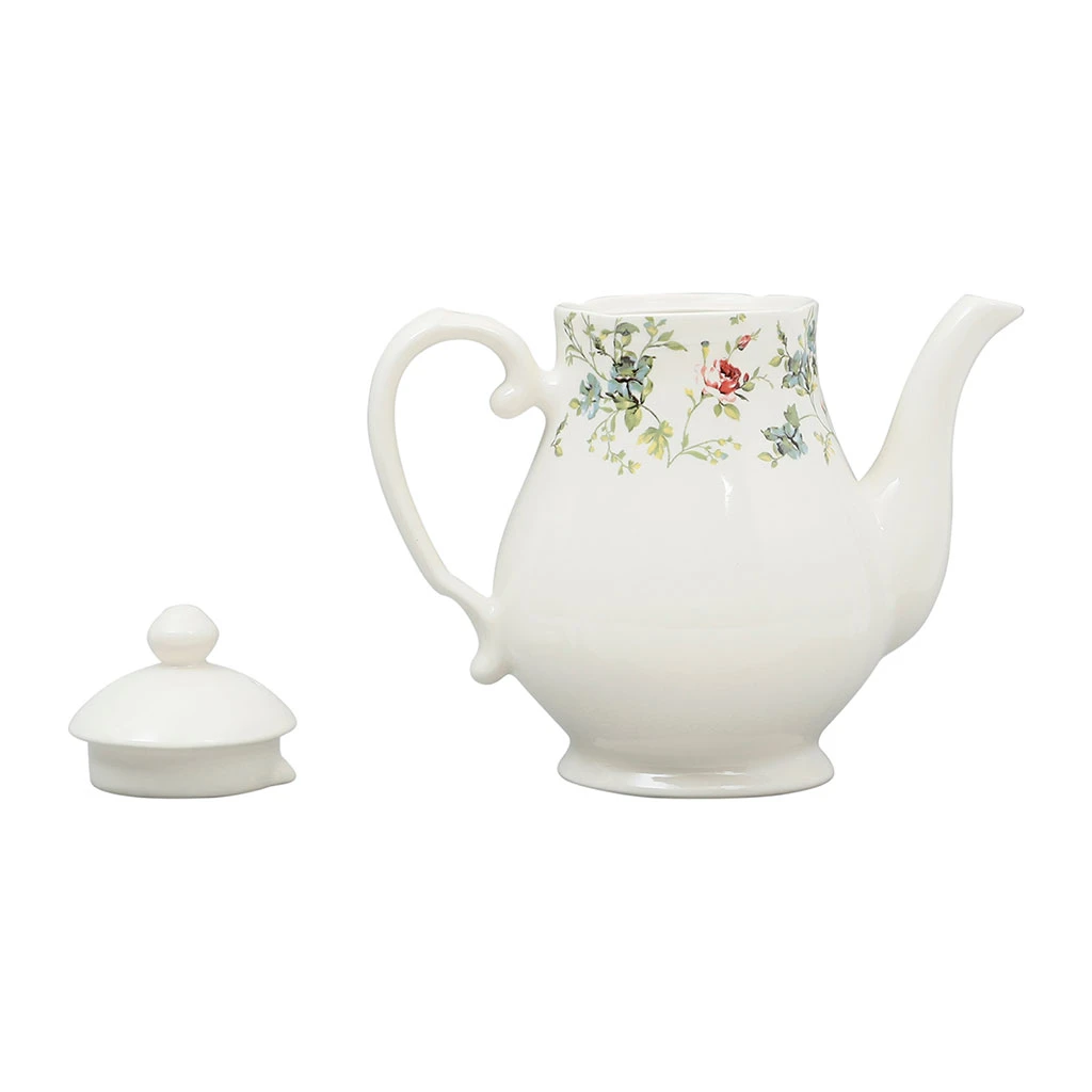 Comptoir De Famille Cafetiere En Faïence Blanc Et Multicolore - Fleurs Champs – Image 2