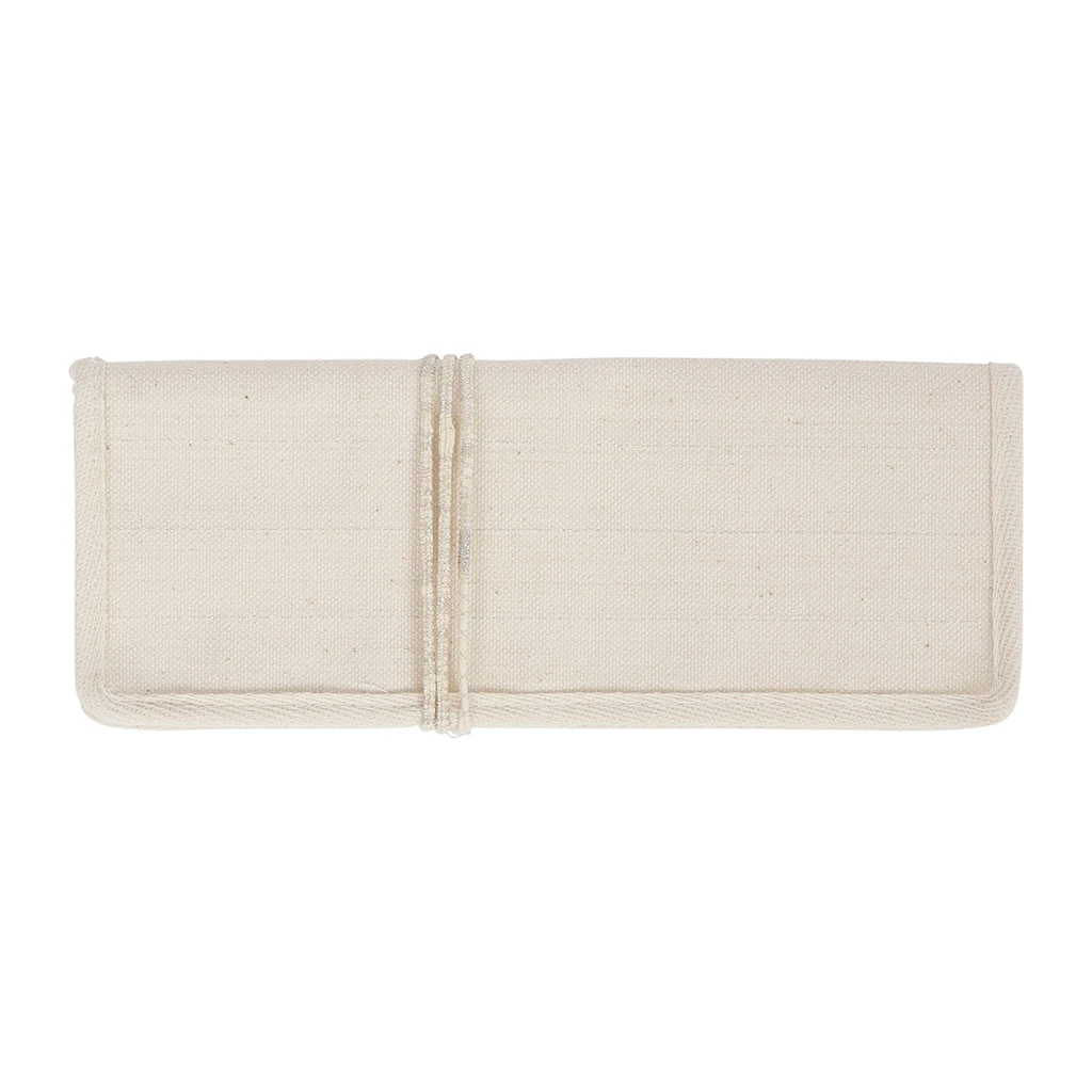 Comptoir De Famille Etui à Couverts Naturel Et Argenté En Toile De Coton Et Lurex - Emelise