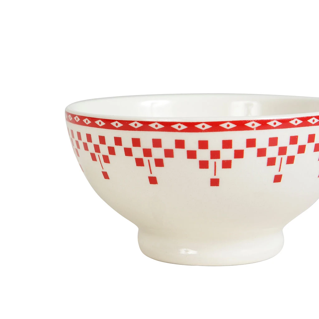 Comptoir De Famille Bol En Faïence Rouge D13cl - Damier – Image 2