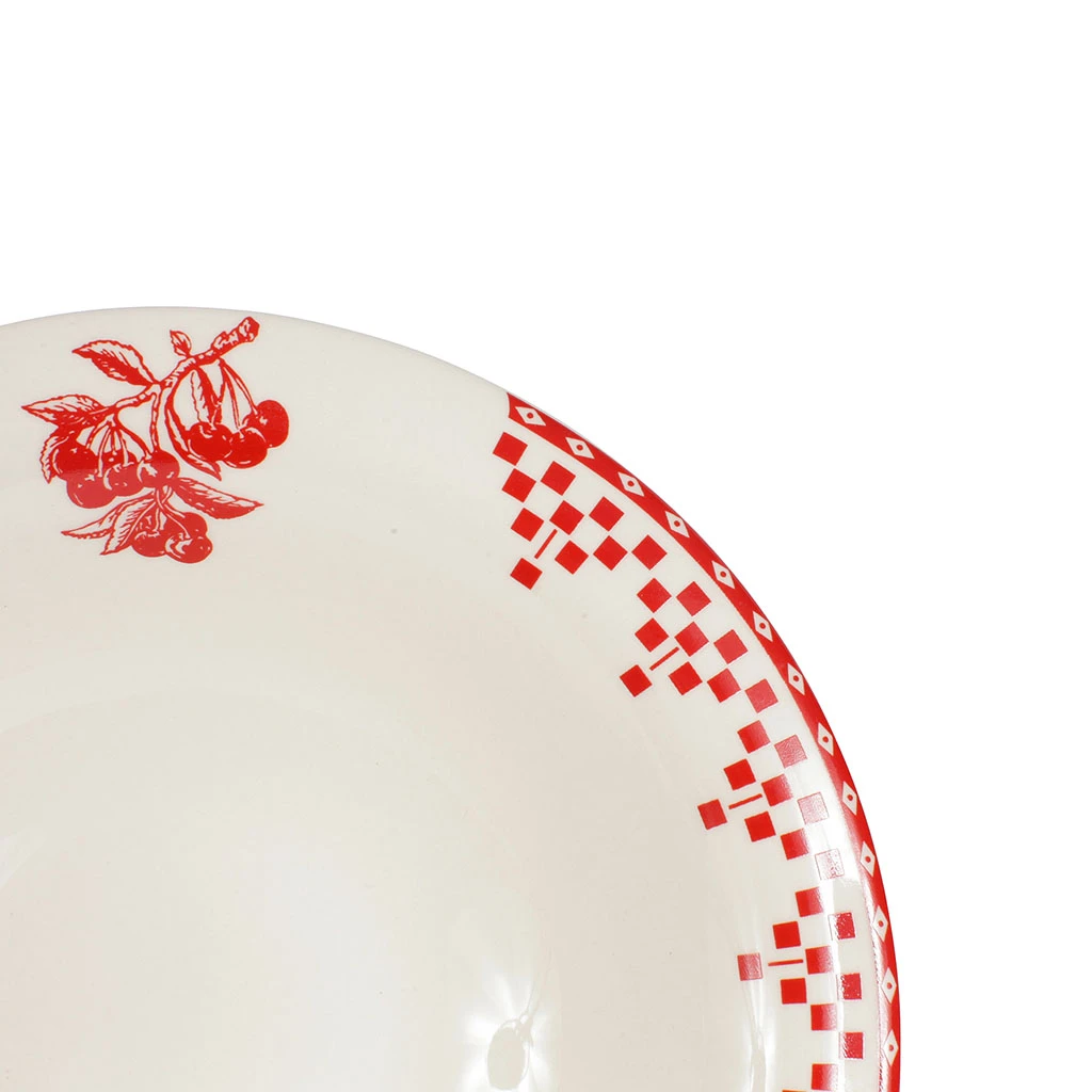 Comptoir De Famille Coupelle En Faïence Rouge D20cm - Damier – Image 3