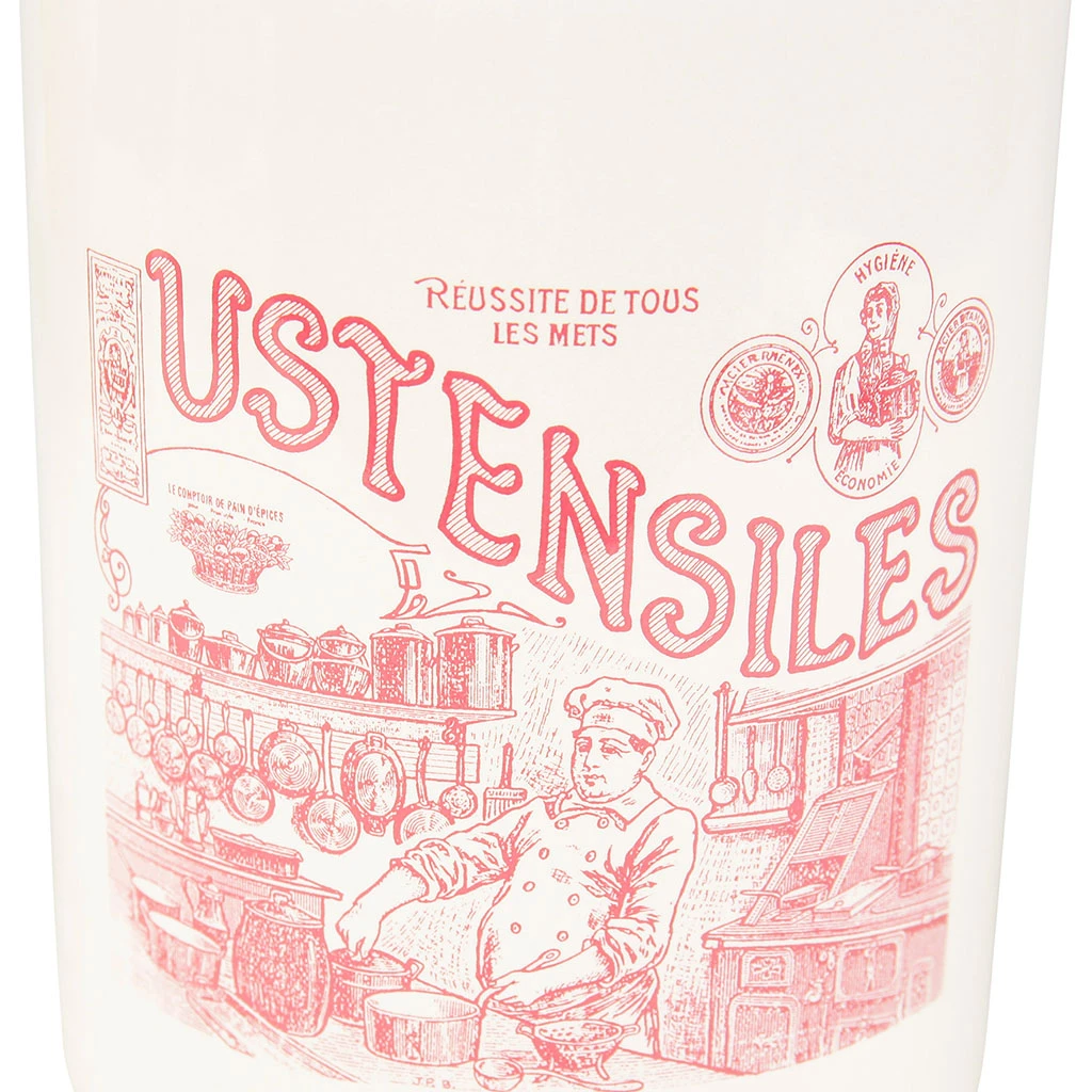 Comptoir De Famille Porte Ustensiles En Faïence Blanc Et Rouge – Image 3