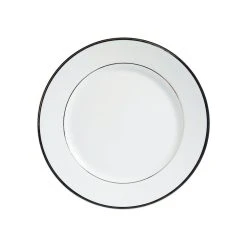 Côté Table Assiette à Dessert En Porcelaine Blanc Et Platine D20cm - Ginger