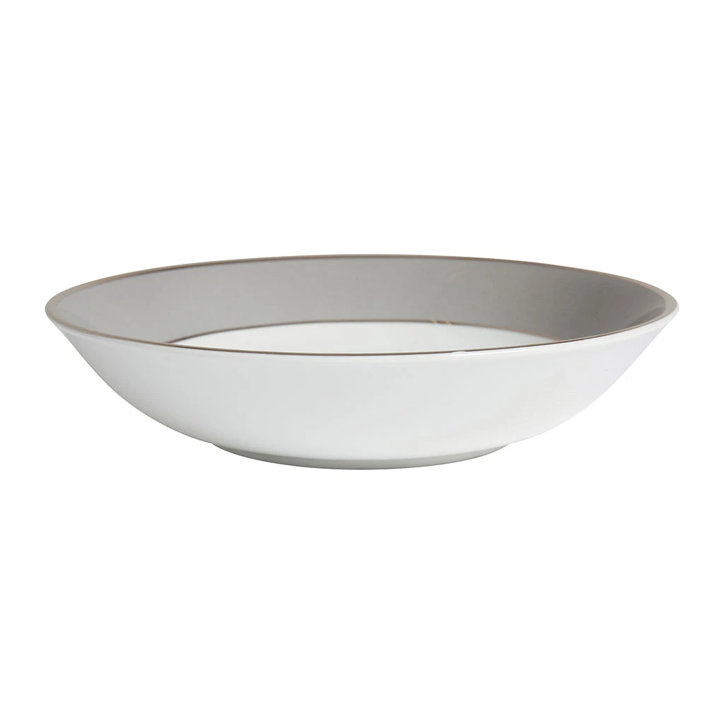 Côté Table Assiette Creuse En Porcelaine Gris Et Platine D23cm - Ginger