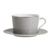 Côté Table Tasse Et Sous-tasse En Porcelaine Gris Et Platine - Ginger