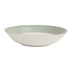 Côté Table Assiette Creuse En Porcelaine Vert D'eau Et Platine D23cm - Ginger