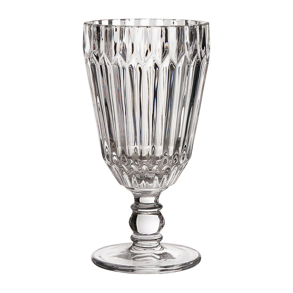 Côté Table Verre Ă Pied Fleuria Transparent En Verre