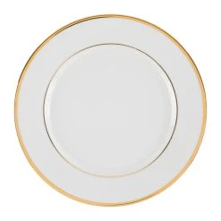 Côté Table Assiette De Présentation En Porcelaine Blanc Et Platine - Ginger