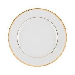 Côté Table Assiette Plate En Porcelaine Blanc Et Doré D27cm - Ginger