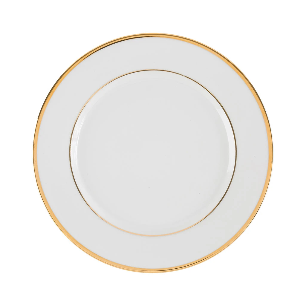 Côté Table Assiette Plate En Porcelaine Blanc Et DorĂ© D27cm - Ginger