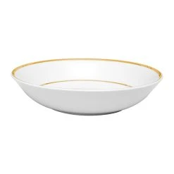 Côté Table Assiette Creuse En Porcelaine Blanc Et Doré D23cm - Ginger