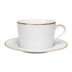 Côté Table Tasse Et Sous-tasse En Porcelaine Blanc Et Doré - Ginger