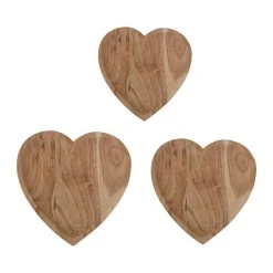 Côté Table Lot De 3 Coupelles En Acacia Naturel Cœur - Dalbert