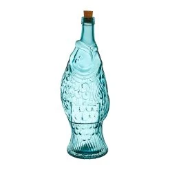 Côté Table Bouteille Poisson Turquoise 1.1l En Verre RecyclĂ©