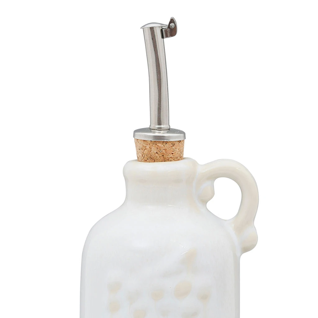 Côté Table Vinaigrier En Grès Réactif Blanc 50cl - Flore – Image 3