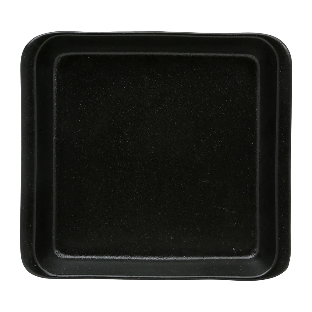 Côté Table Plat Four Carré En Grès Réactif Noir 30cm - Flore – Image 3