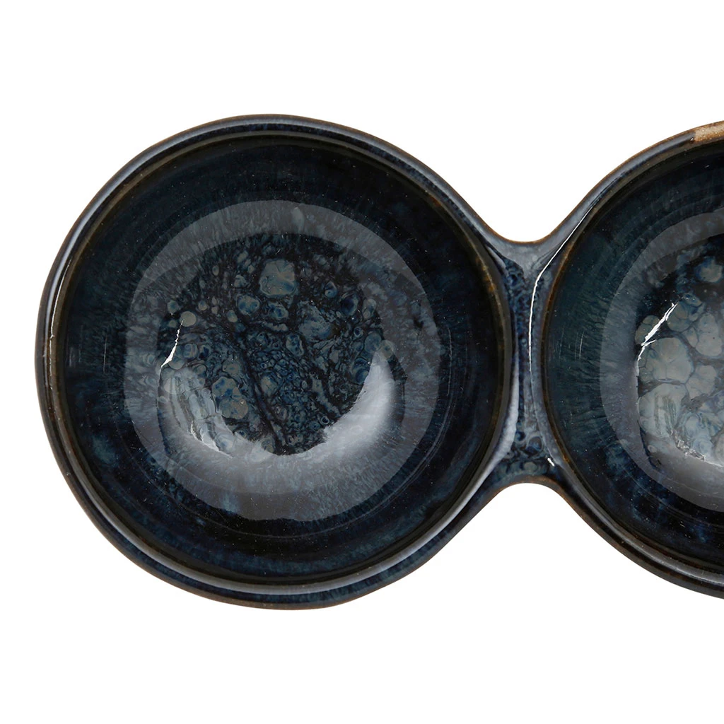 Côté Table Coupelle Triple Flore Bleu 24x8xh3cm Gres – Image 5