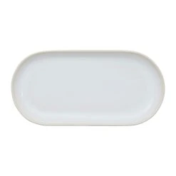 Côté Table Plat Ovale En Grès Réactif Blanc - Flore