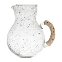 Côté Table Pichet Arrondie En Verre IrrĂ©gulier Et Rotin 1.2l -maline