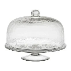 Côté Table Plat Sur Pied Avec Cloche D30xh25cm En Verre - Gaia