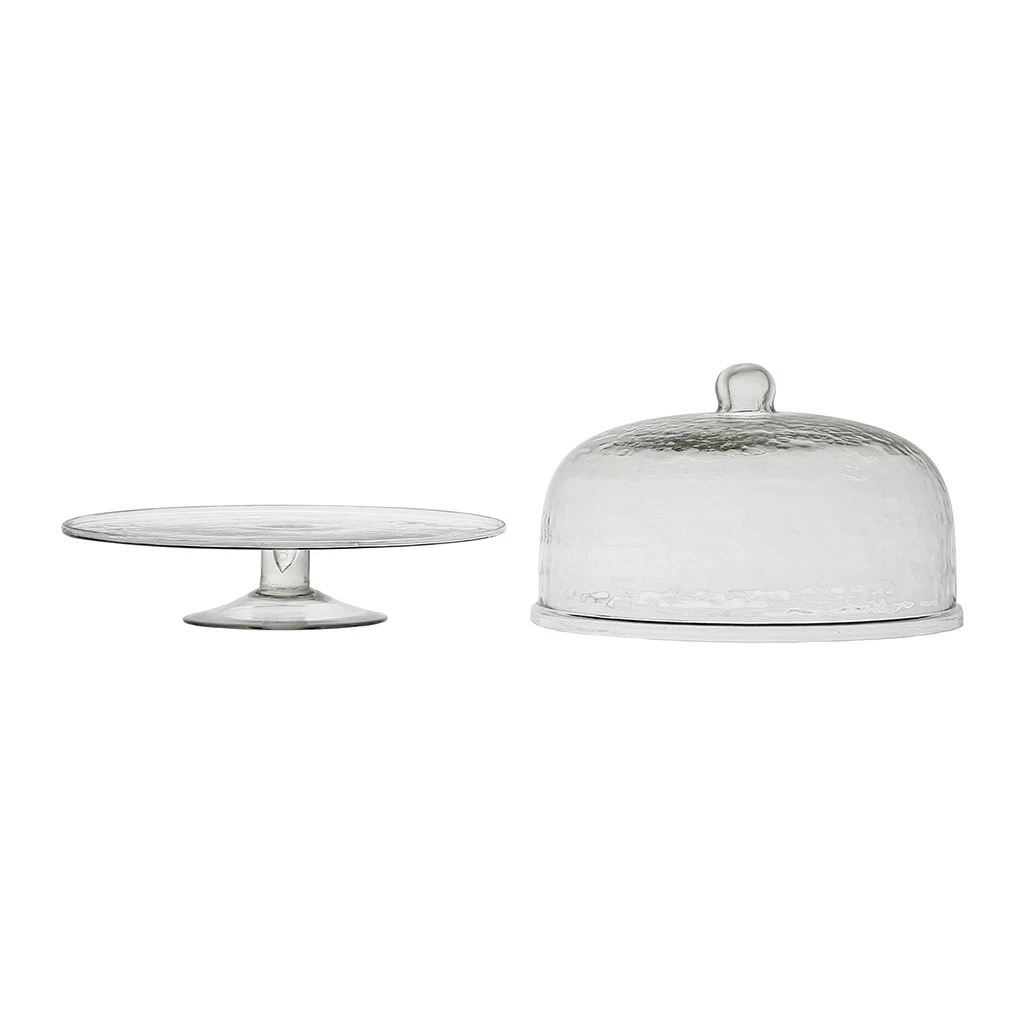 Côté Table Plat Sur Pied Avec Cloche D30xh25cm En Verre - Gaia – Image 2