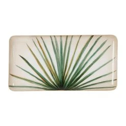 Côté Table Plateau Rectangulaire En Fer Vert Et Doré 30.5x15.5cm En Fer - Palmier