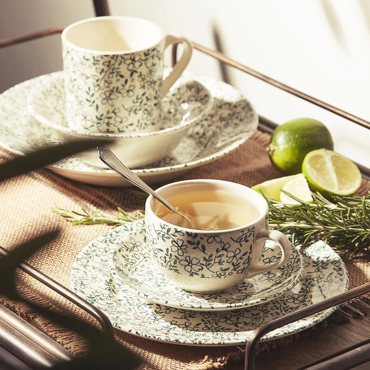 Comptoir De Famille Coupelle En Faïence Vert D15.5cm - P'tites Fleurs – Image 4