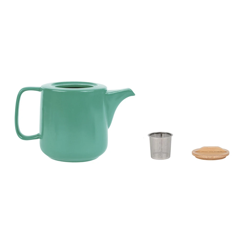 Jardin D'Ulysse Coffret Théière Avec 2 Mugs En Porceliane Vert D'eau Et Son Plateau - Eliska – Image 3