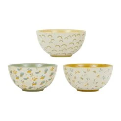 Jardin D'Ulysse Lot De 3 Bol En Grès Motif Multicolore 60cl - Sweat Dream