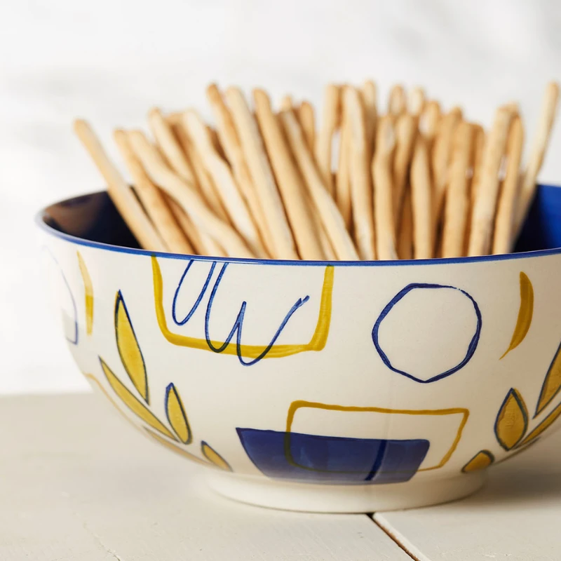 SEMA DESIGN Lot De 2 Saladiers En Grès Bleu - Arty Folk Bleu – Image 3