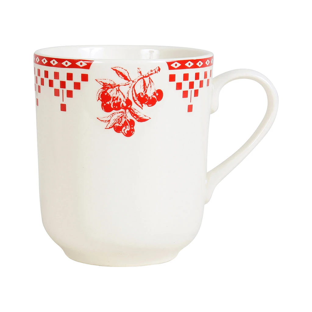 Comptoir De Famille Tasse Haute En Faïence Damier Rouge - Campagne