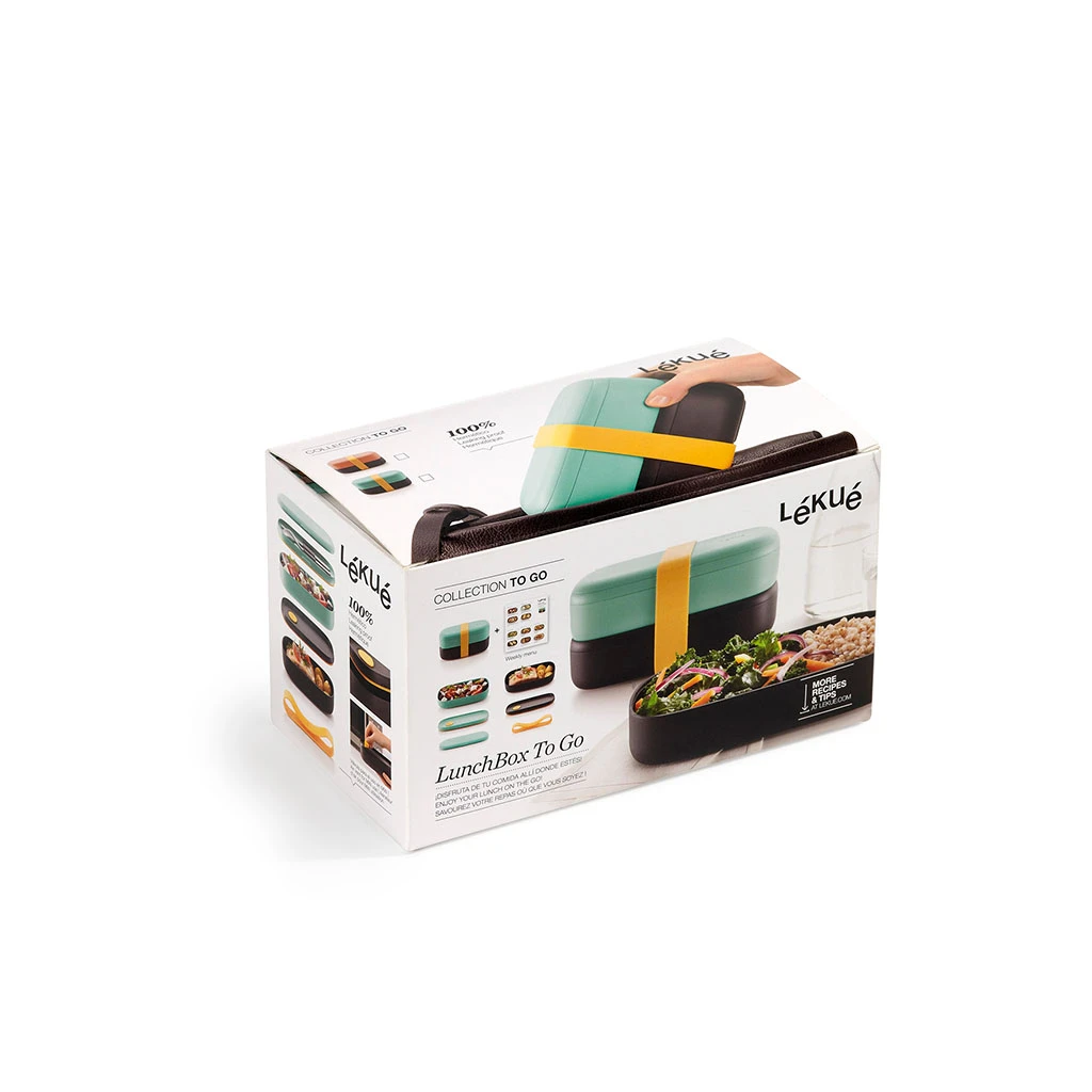 Lekue Boite Lunch à Emporter Noire Et Turquoise – Image 4