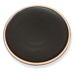 Opjet Assiette Plate En Grès Noir D25cm - Wabi