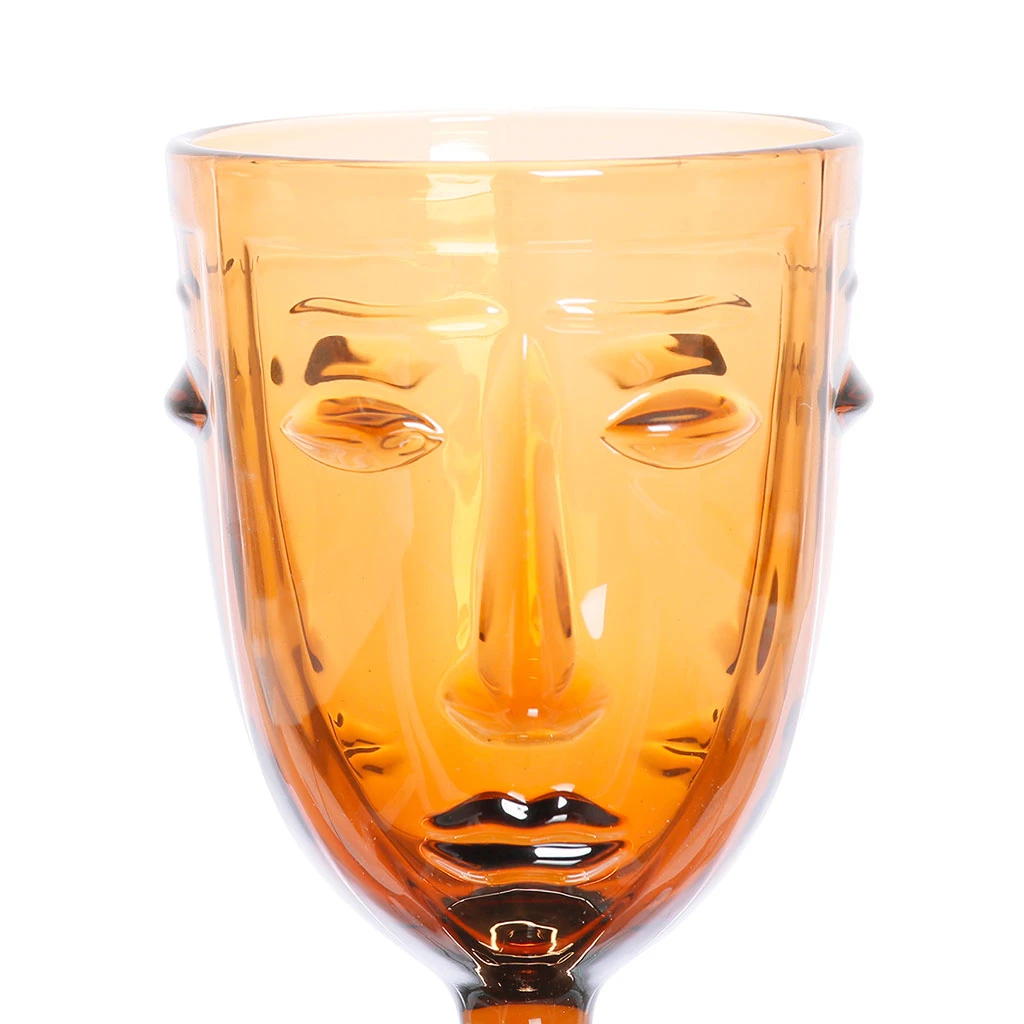 Opjet Verre à Pied Visage Ambre – Image 4