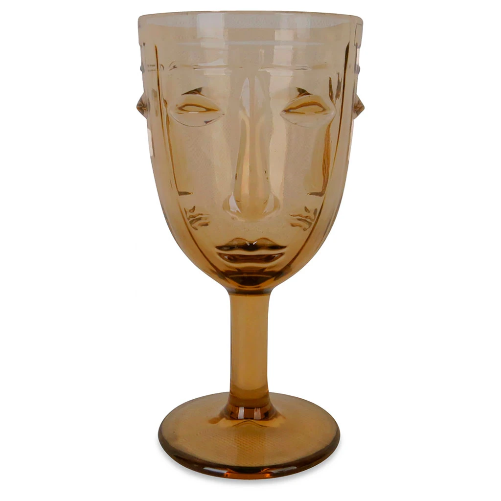 Opjet Verre à Pied Visage Ambre – Image 2