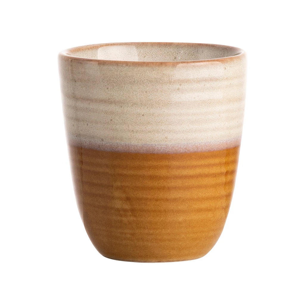 Gusta Tasse En Grès Jaune Et Blanche