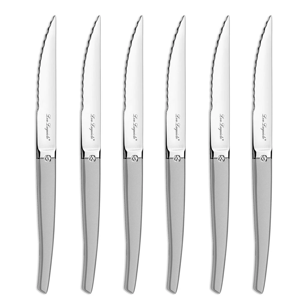 Laguiole Bloc De 6 Couteaux Steaks Jet Sablé – Image 2