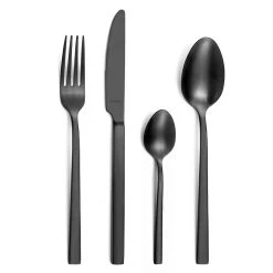 AMEFA Menagere 16 Pieces En Acier Noir - Square