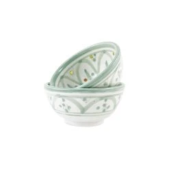 Chabi Chic Set De 2 Mini Bols Zwak Vert Amande Or D8xh4.5cm