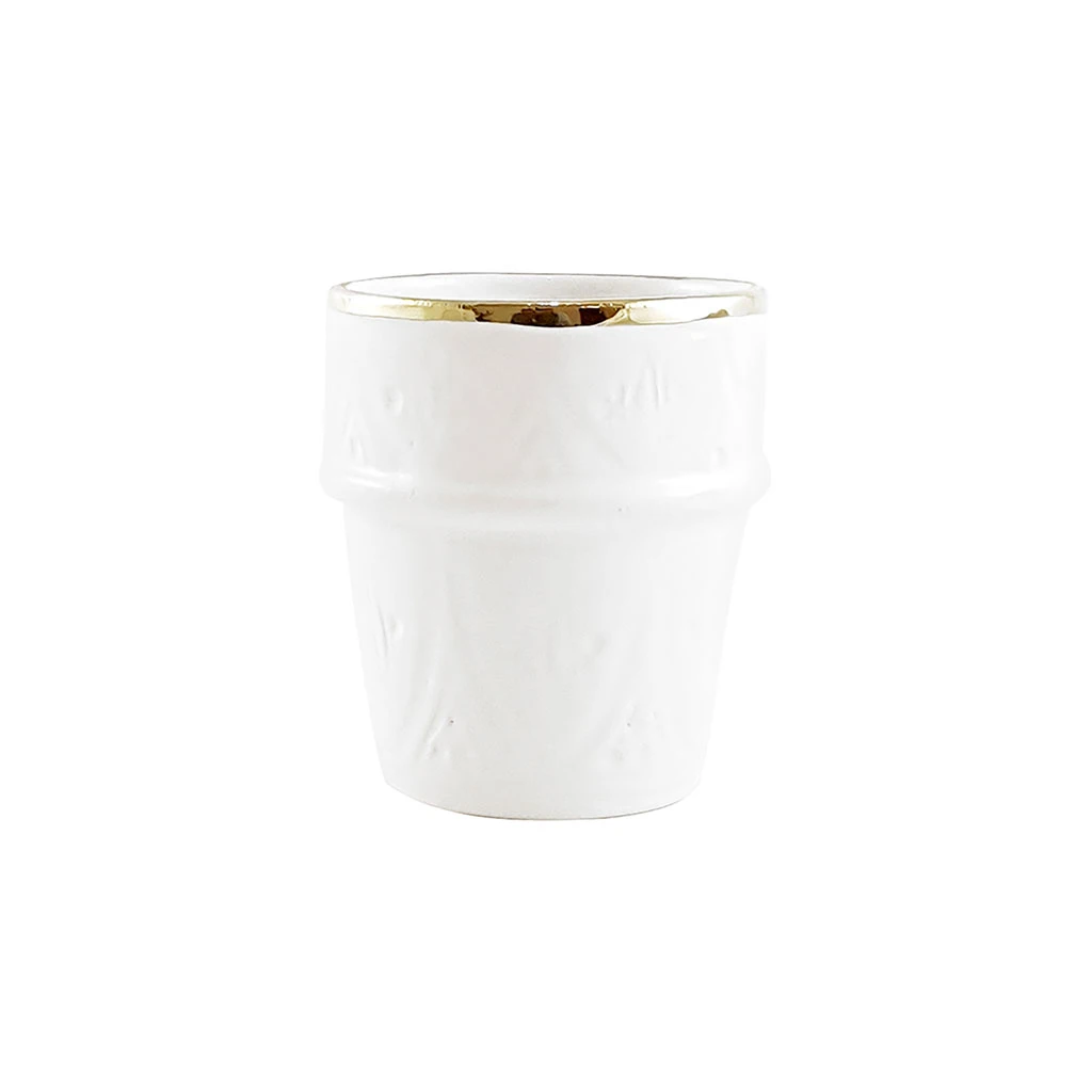 Chabi Chic Tasse Blanche, Liseré Doré D7.5xh7cm - Beldi Empreinte